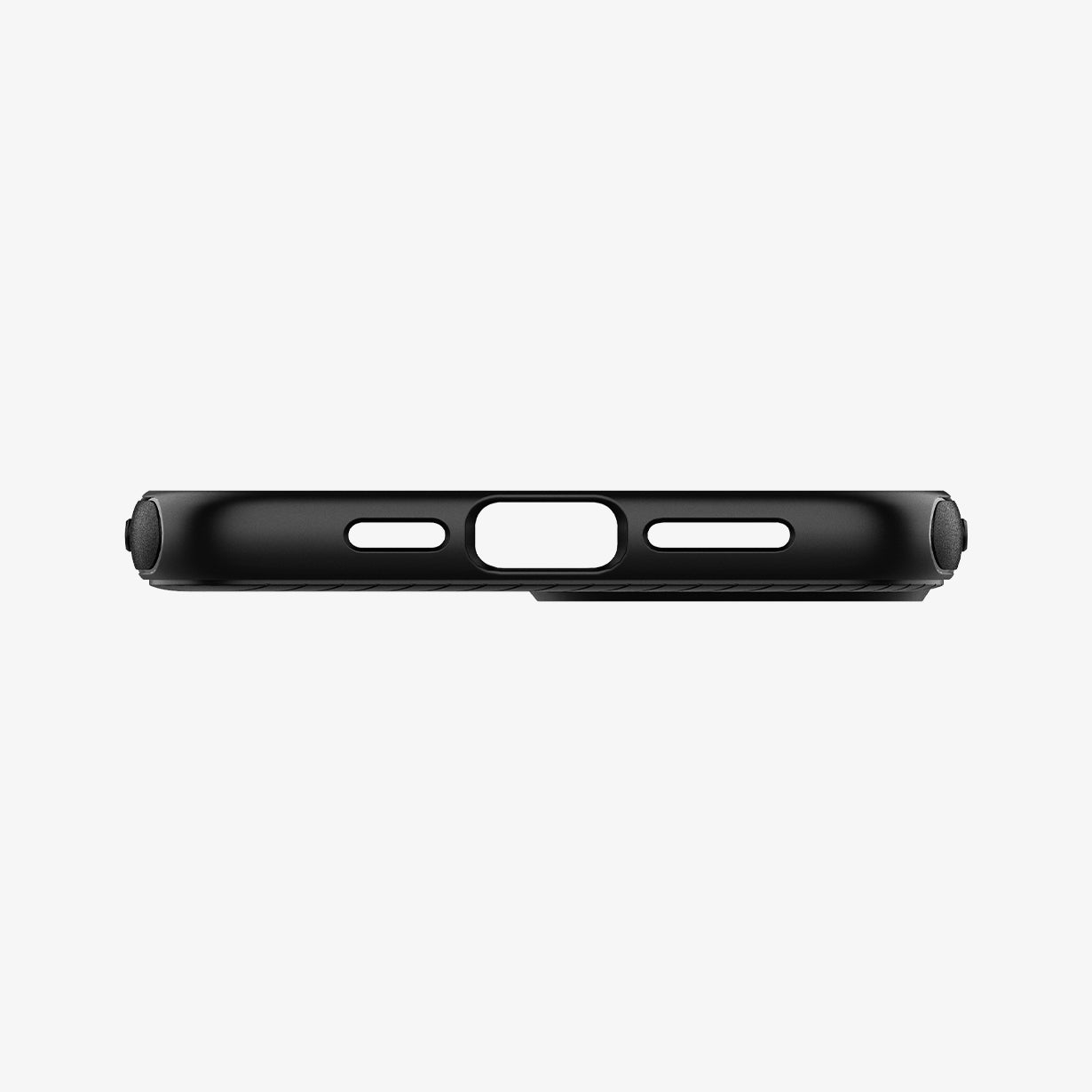 ACS01864 - iPhone 12 Pro Max Case MagArmor in black showing the bottom with precise cutouts