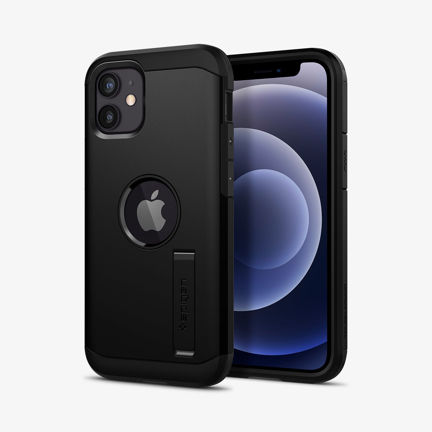 ACS01753 - iPhone 12 Mini Case Tough Armor in black showing the back and front