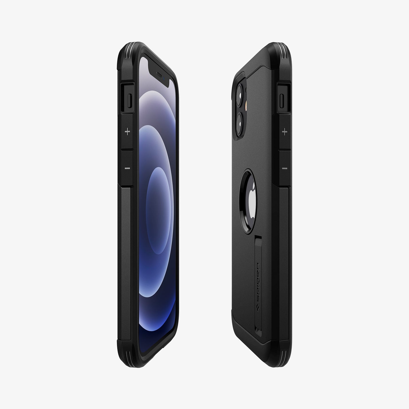 ACS01753 - iPhone 12 Mini Case Tough Armor in black showing the sides, partial front and back