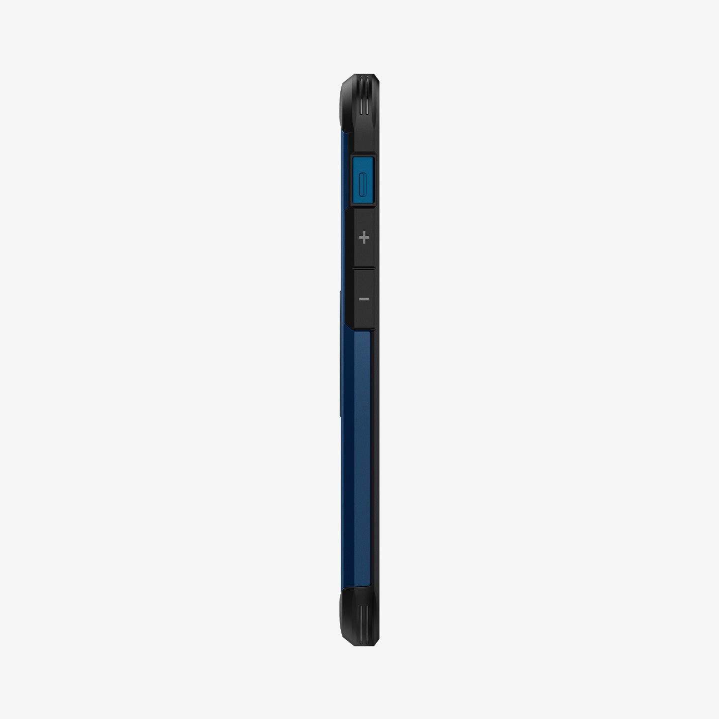 ACS02301 - iPhone 12 Mini Case Tough Armor in navy blue showing the side with volume controls