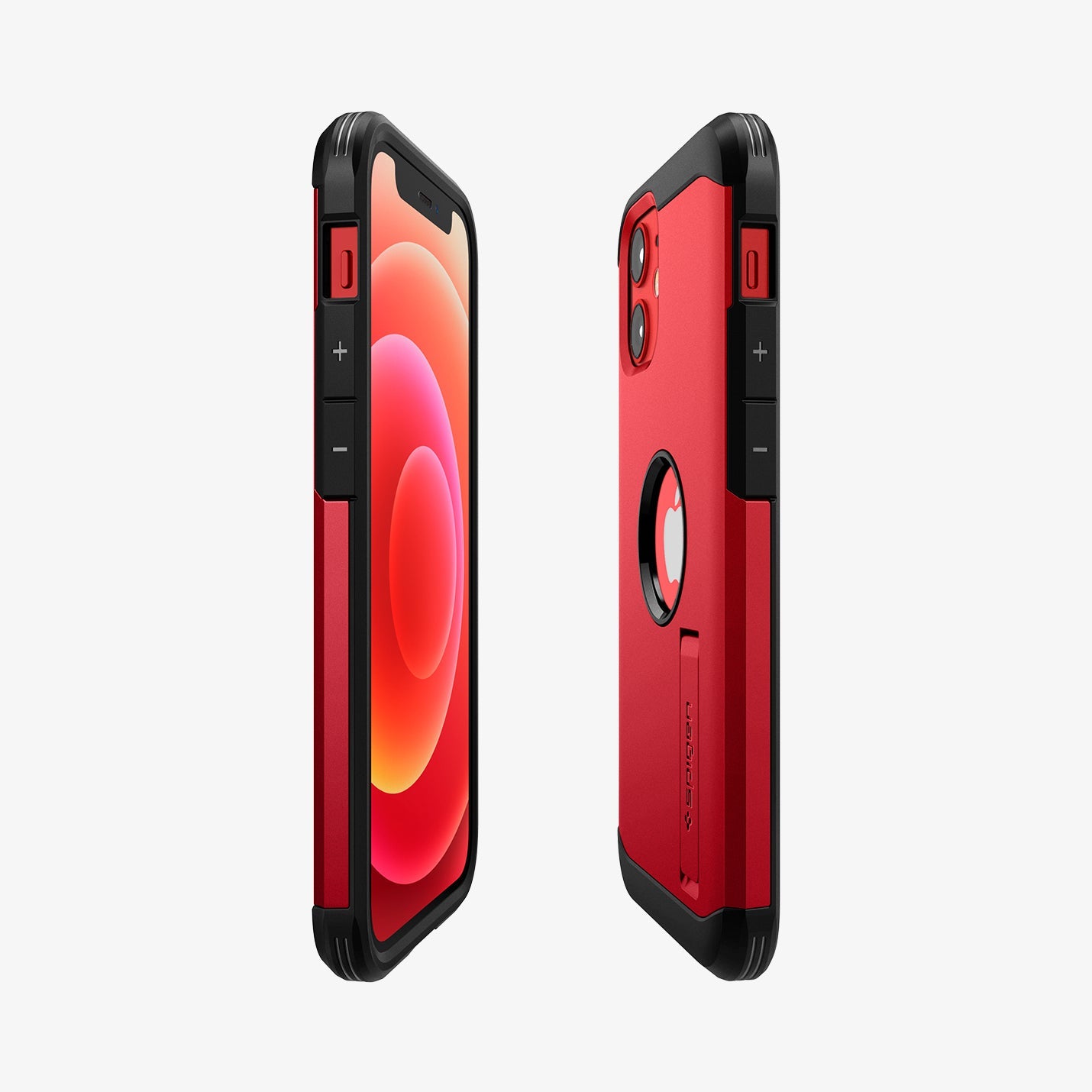ACS02258 - iPhone 12 Mini Case Tough Armor in red showing the sides, partial front and back