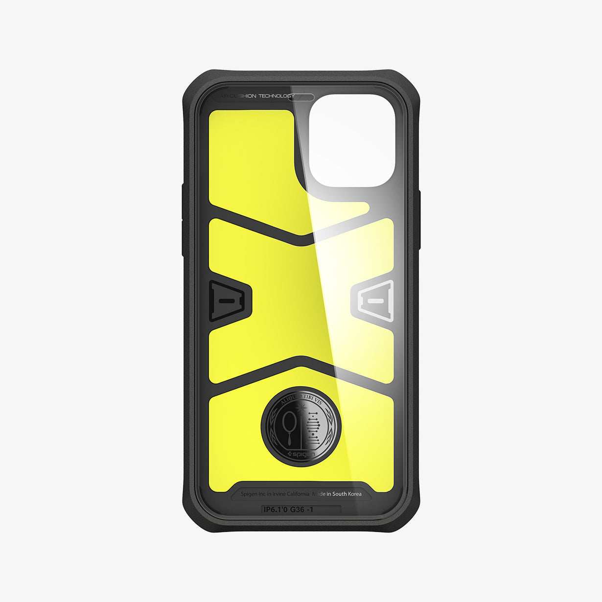 ACS02951 - iPhone 12 / iPhone 12 Pro Case Geo Armor 360 in black showing the inside of case