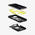 ACS01710 - iPhone 12 / iPhone 12 Pro Case Tough Armor in black showing the hard pc, soft tpu, impact foam and device