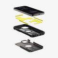 ACS01709 - iPhone 12 / iPhone 12 Pro Case Tough Armor in gunmetal showing the hard pc, soft tpu, impact foam and device