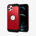 ACS02253 - iPhone 12 / iPhone 12 Pro Case Tough Armor in red showing the back and front