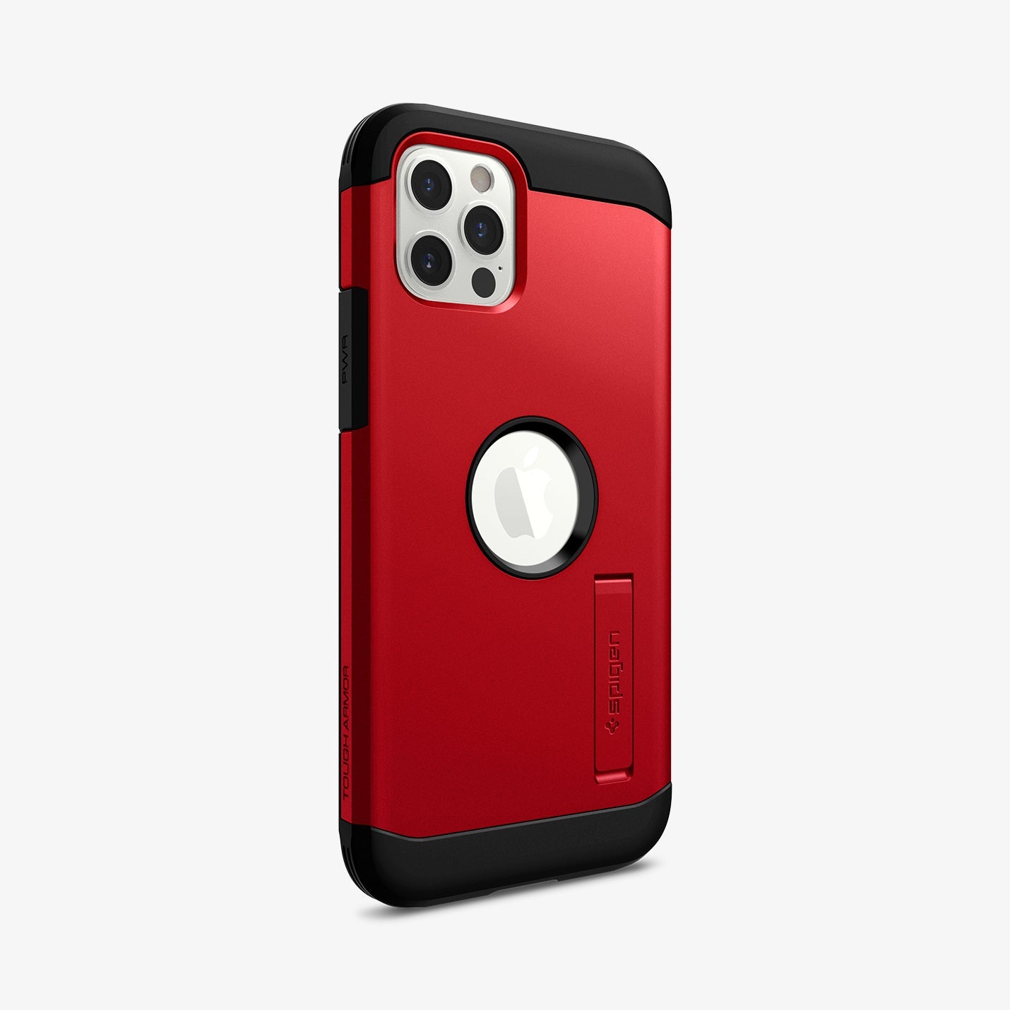 ACS02253 - iPhone 12 / iPhone 12 Pro Case Tough Armor in red showing the back and partial side