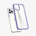 ACS03109 - iPhone 12 / 12 Pro Case Ultra Hybrid in iris purple showing the back with case hovering away from device