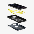 ACS02295 - iPhone 12 Pro Max Case Tough Armor in metal slate showing the hard pc, soft tpu, impact foam and device