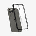 ACS01619 - iPhone 12 Pro Max Case Ultra Hybrid in matte black showing the back with case hovering away from device