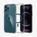 ACS02624 - iPhone 12 Pro Max Case Ultra Hybrid Mag Safe Compatible in pacific blue showing the back, inside and front