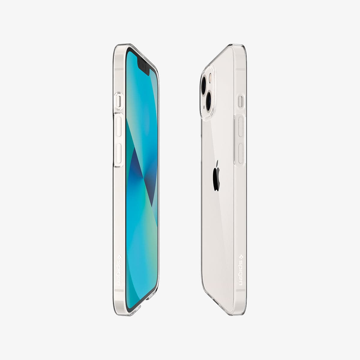 ACS03514 - iPhone 13 Case AirSkin in crystal clear showing the sides, partial front and back