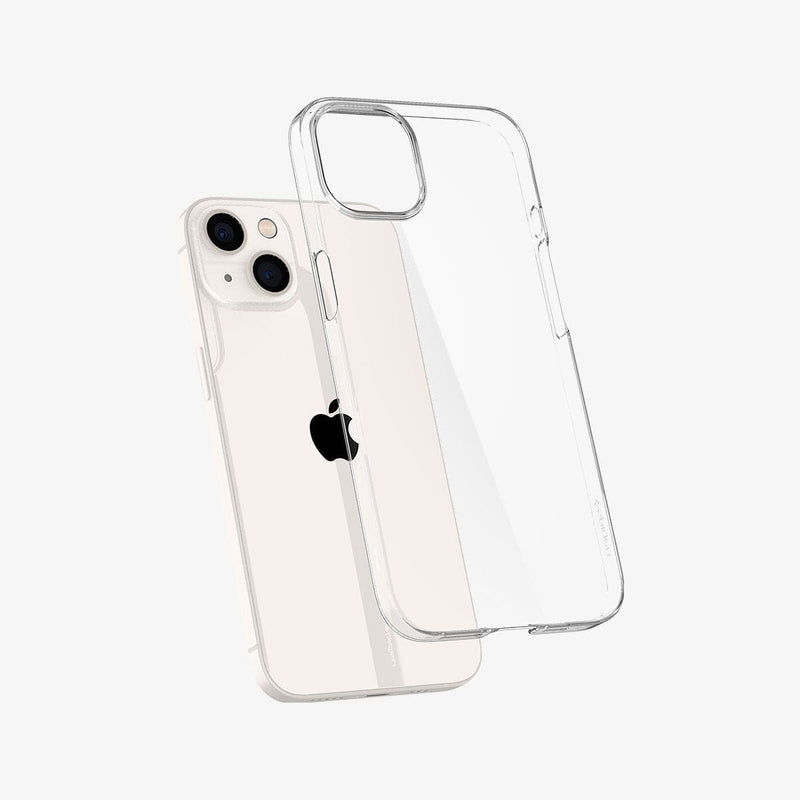 ACS03514 - iPhone 13 Case AirSkin in crystal clear showing the back hovering slightly above back of device