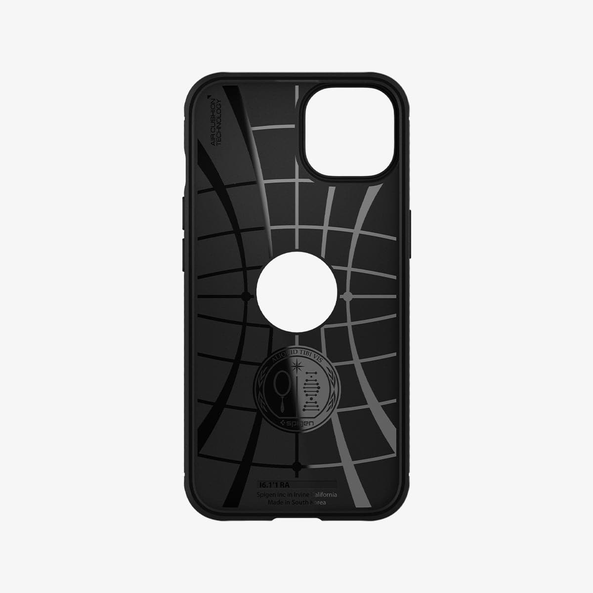 ACS03314 - iPhone 13 Mini Case Rugged Armor in matte black showing the inside of case