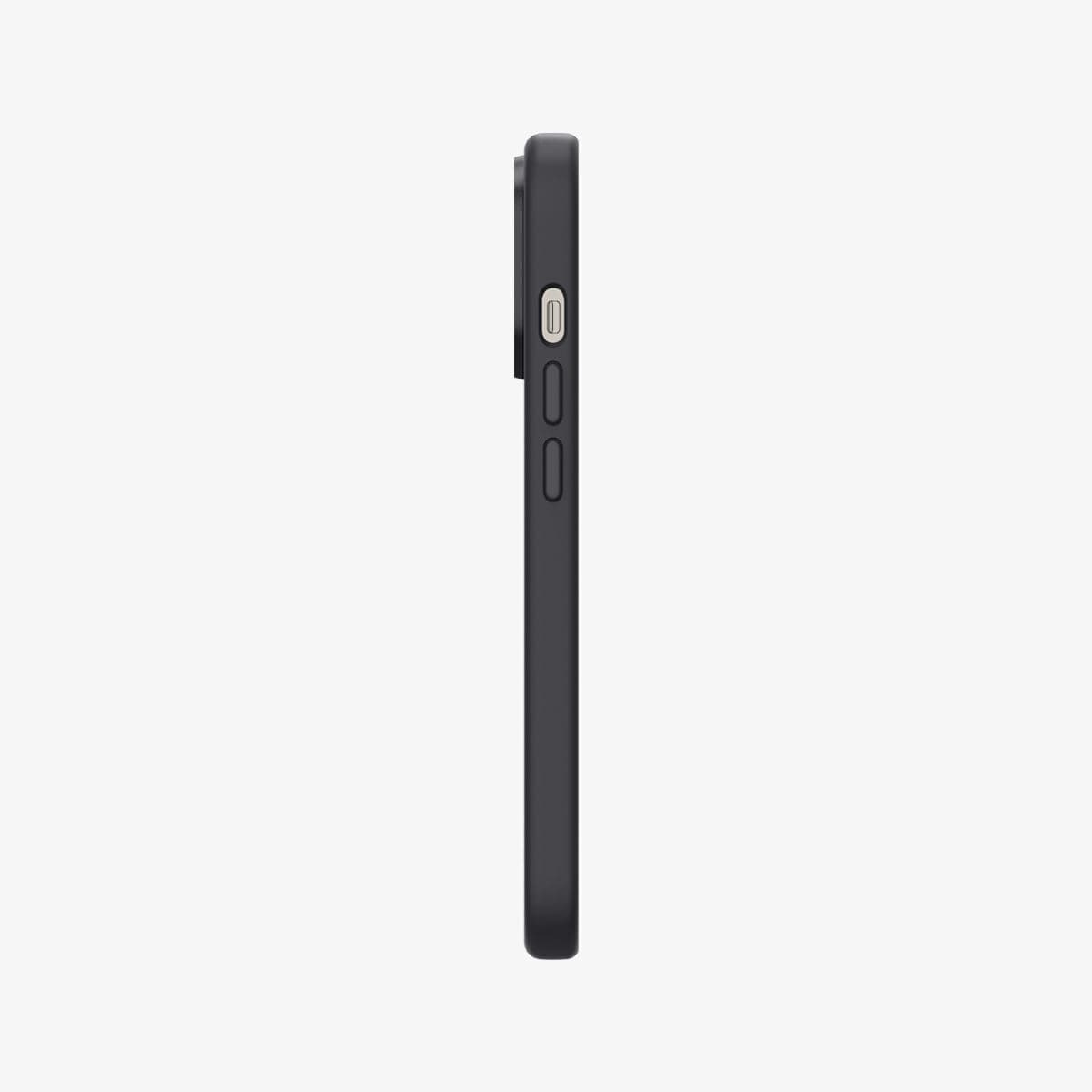 ACS03283 - iPhone 13 Pro Case Silicone Fit in black showing the side with volume controls