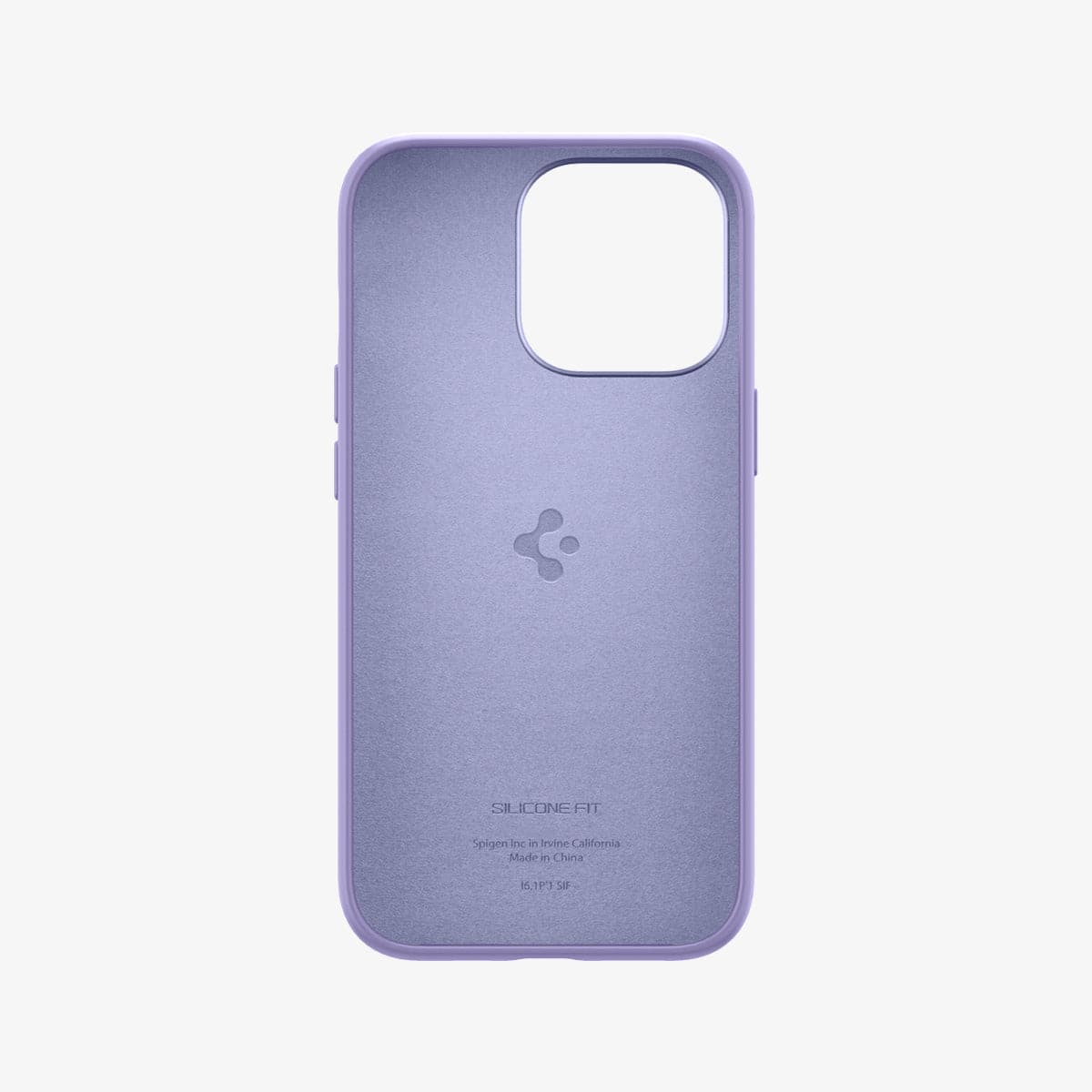 ACS03286 - iPhone 13 Pro Case Silicone Fit in iris purple showing the inside of case
