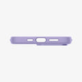 ACS03286 - iPhone 13 Pro Case Silicone Fit in iris purple showing the bottom with precise cutouts