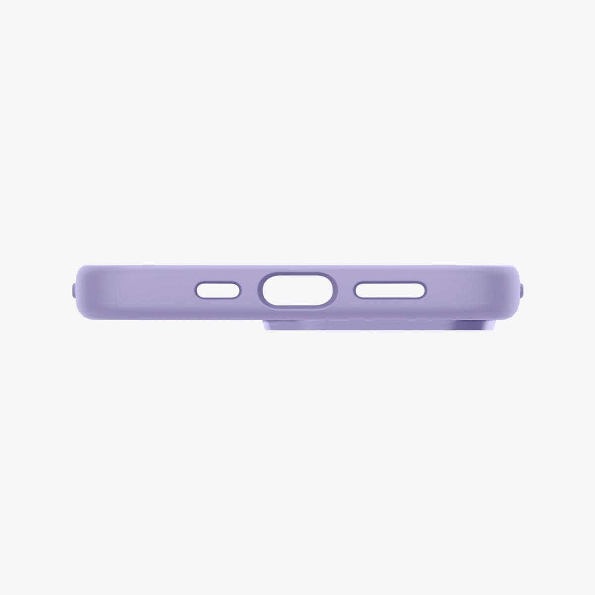 ACS03286 - iPhone 13 Pro Case Silicone Fit in iris purple showing the bottom with precise cutouts