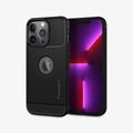 ACS03257 - iPhone 13 Pro Case Rugged Armor in black showing the back and front