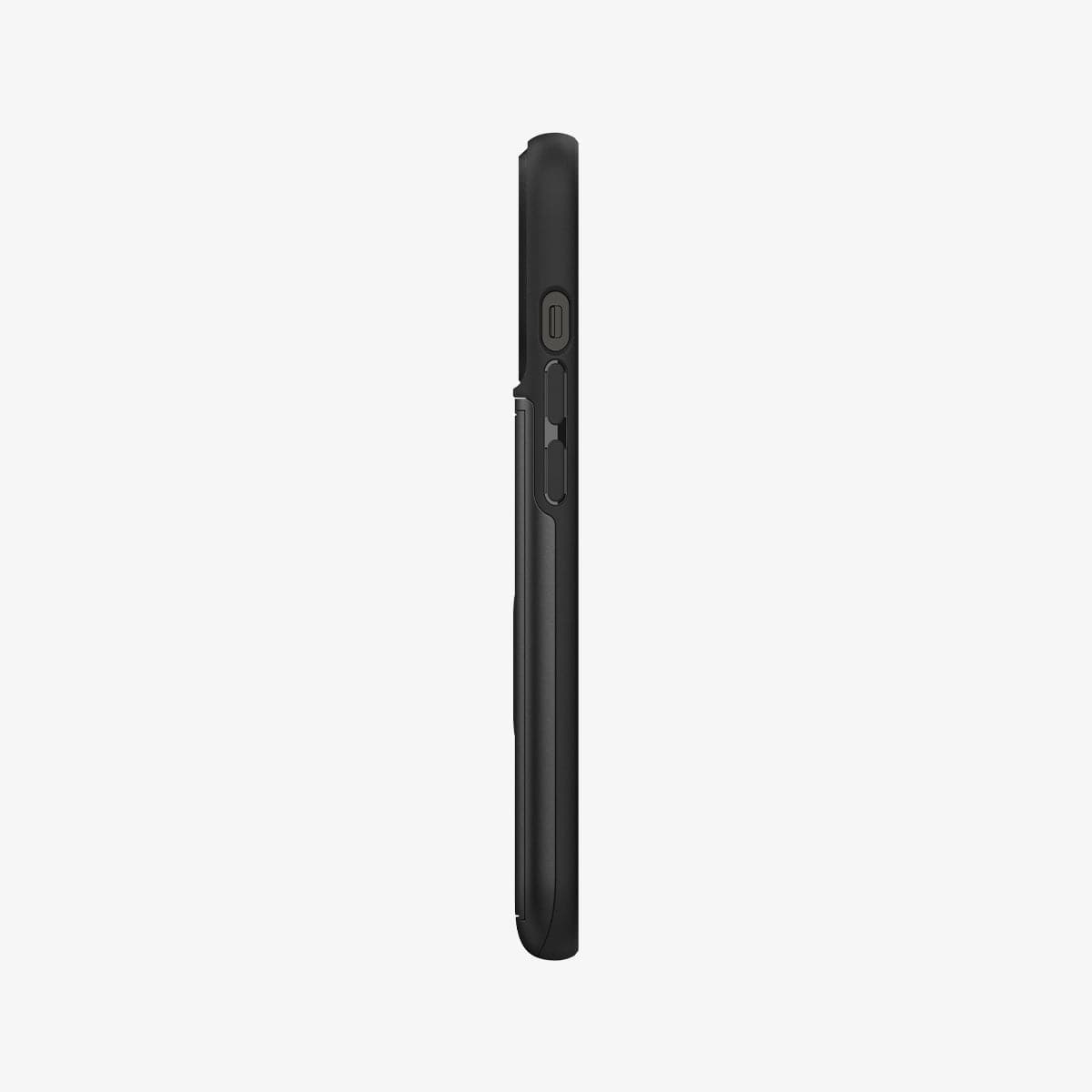 ACS03274 - iPhone 13 Pro Case Slim Armor CS in black showing the side with volume controls