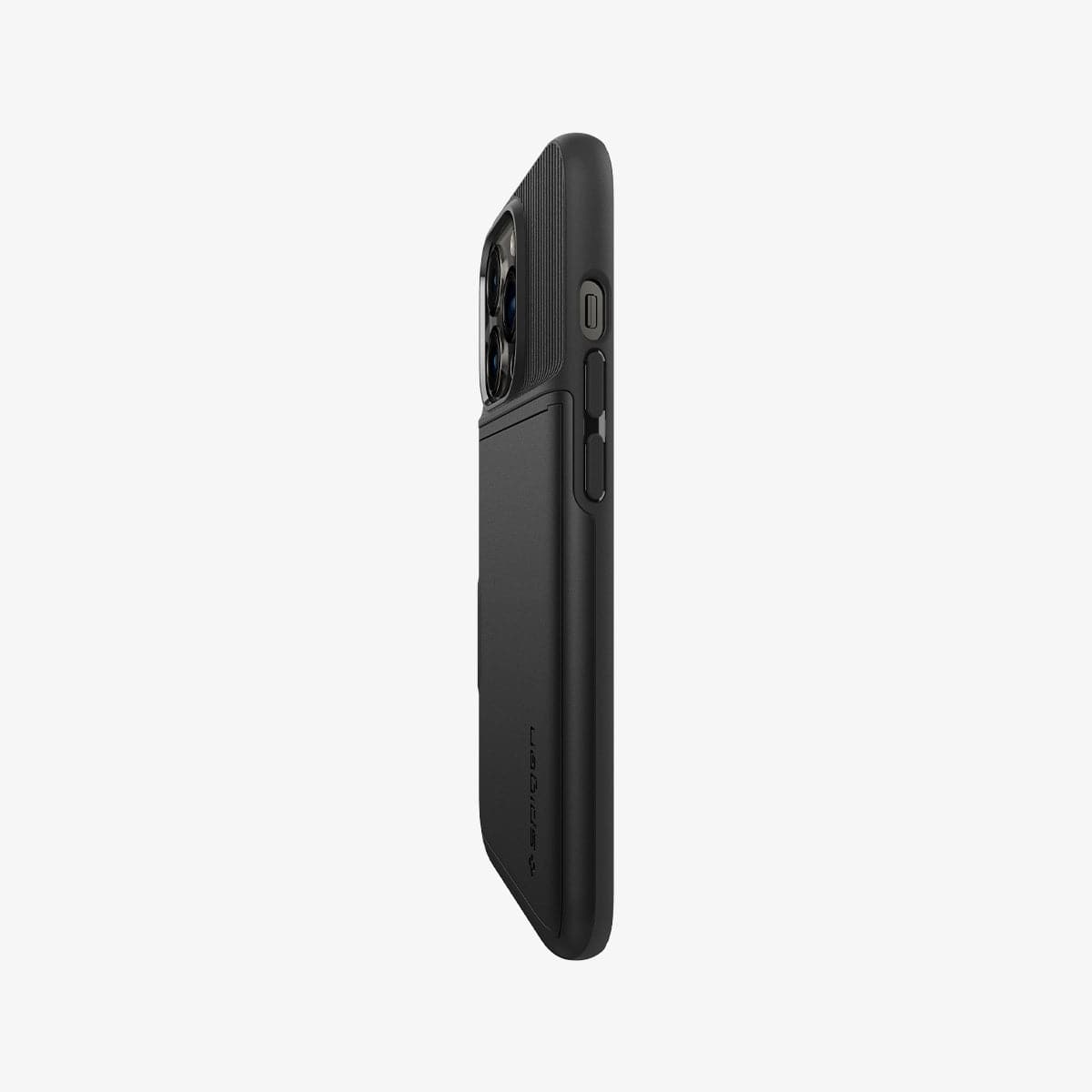 ACS03274 - iPhone 13 Pro Case Slim Armor CS in black showing the side and partial back