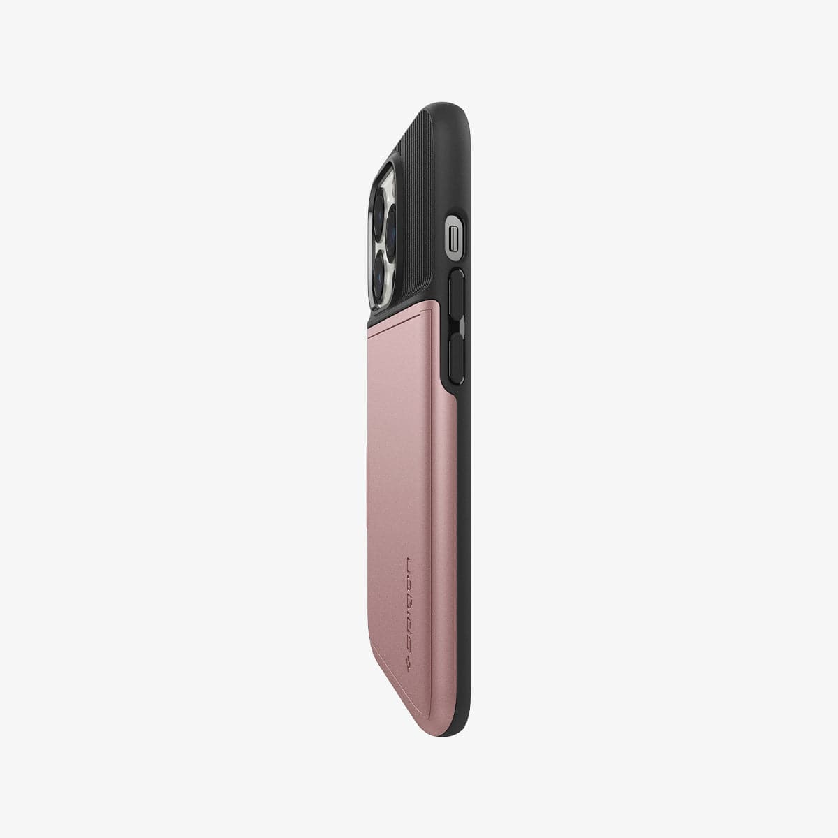 ACS03275 - iPhone 13 Pro Case Slim Armor CS in rose gold showing the side and partial back