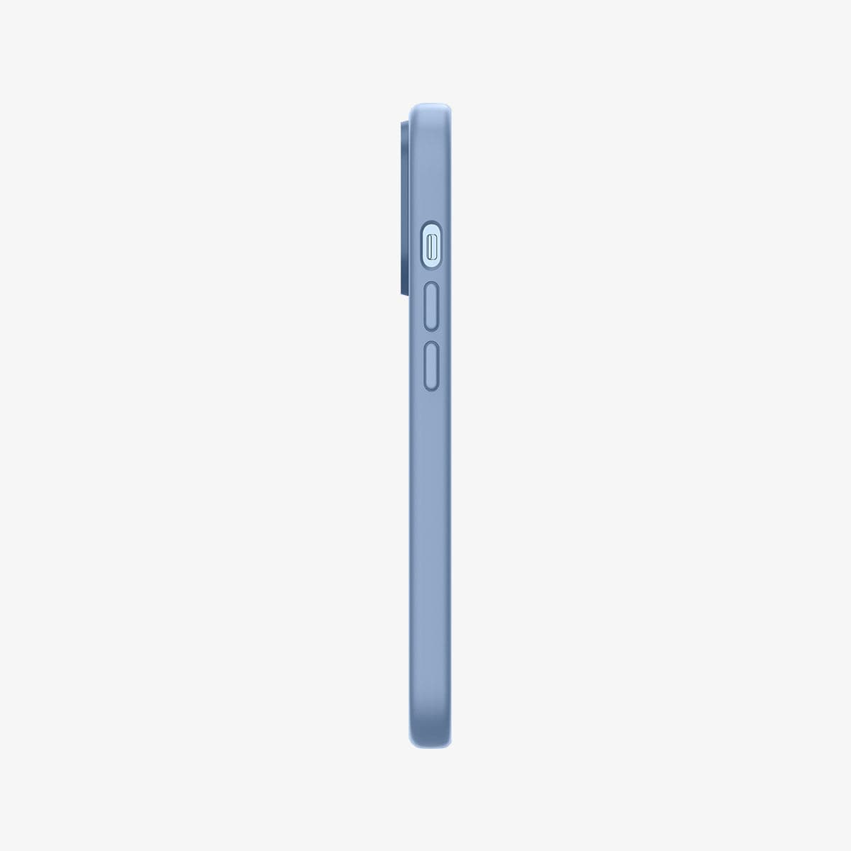 ACS03908 - iPhone 13 Pro Case Silicone Fit in sierra blue showing the side with volume controls
