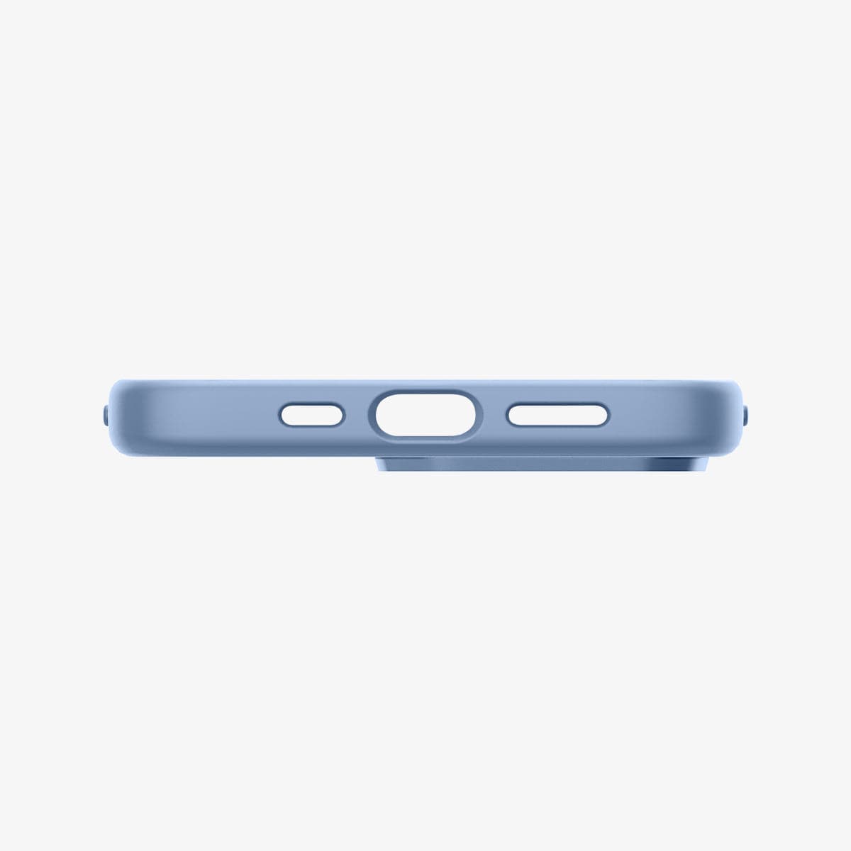 ACS03908 - iPhone 13 Pro Case Silicone Fit in sierra blue showing the bottom with precise cutouts