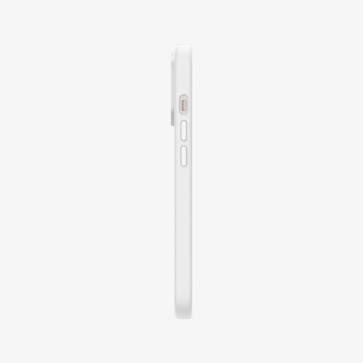 ACS03284 - iPhone 13 Pro Case Silicone Fit in white showing the side with volume controls