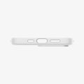 ACS03284 - iPhone 13 Pro Case Silicone Fit in white showing the bottom with precise cutouts