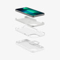 ACS03284 - iPhone 13 Pro Case Silicone Fit in white showing the layer constructs of case