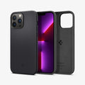 ACS03228 - iPhone 13 Pro Max Case Silicone Fit in black showing the back, front and inside