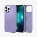 ACS03231 - iPhone 13 Pro Max Case Silicone Fit in iris purple showing the back, front and inside