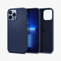 ACS03230 - iPhone 13 Pro Max Case Silicone Fit in navy blue showing the back, front and inside of case