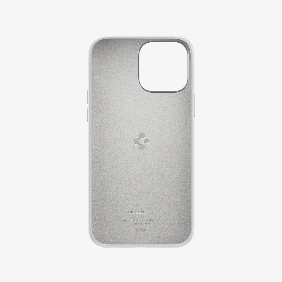 ACS03229 - iPhone 13 Pro Max Case Silicone Fit in white showing the inside of case