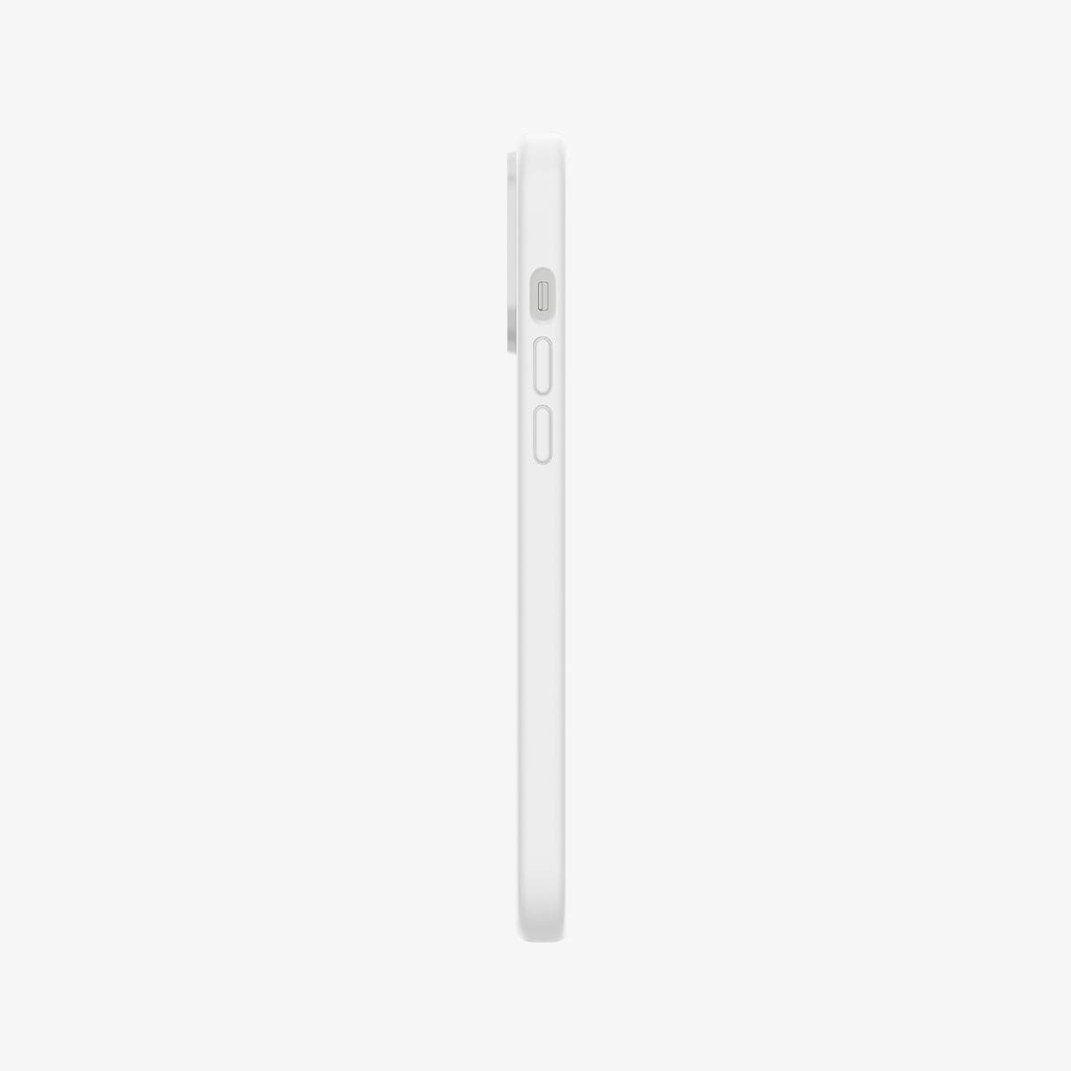 ACS03229 - iPhone 13 Pro Max Case Silicone Fit in white showing the side with volume controls