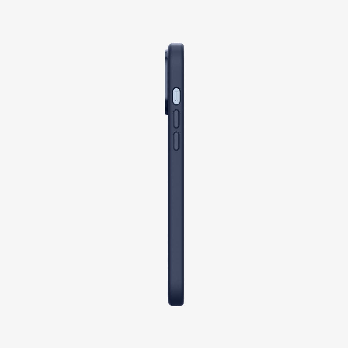 ACS03230 - iPhone 13 Pro Max Case Silicone Fit in navy blue showing the side with volume controls