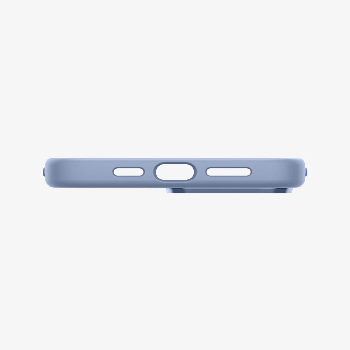 ACS03907 - iPhone 13 Pro Max Case Silicone Fit in Sierra Blue showing the bottom with precise cutouts