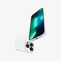 ACS03229 - iPhone 13 Pro Max Case Silicone Fit in white showing the front, back, bottom and side
