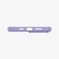 ACS03231 - iPhone 13 Pro Max Case Silicone Fit in iris purple showing the bottom with precise cutouts
