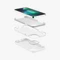 ACS03229 - iPhone 13 Pro Max Case Silicone Fit in white showing the layer construct of case