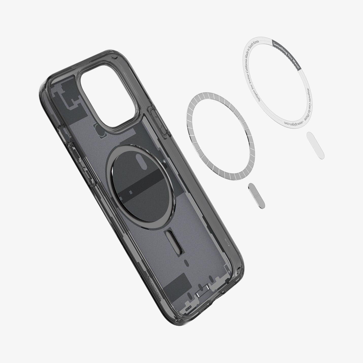 ACS05450 - iPhone 13 Pro Max Case Ultra Hybrid Zero One (MagFit) showing the inside magnetic ring layers