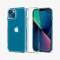 ACS03533 - iPhone 13 Case Quartz Hybrid in matte clear showing the back, inside and front