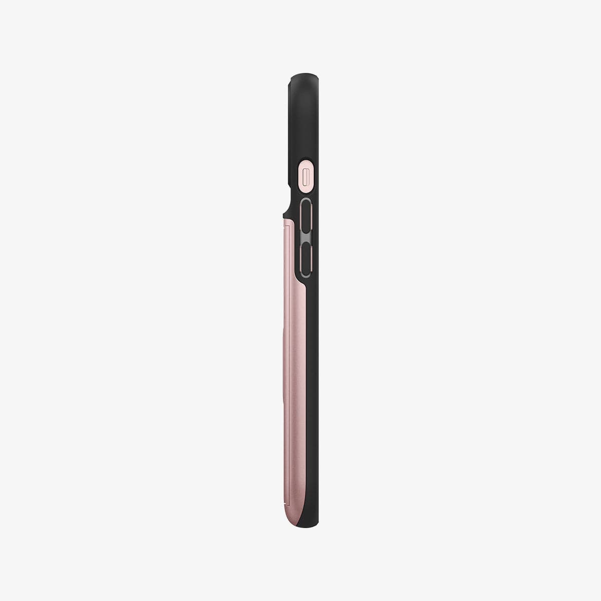 ACS03537 - iPhone 13 Case Slim Armor CS in rose gold showing the side with volume controls