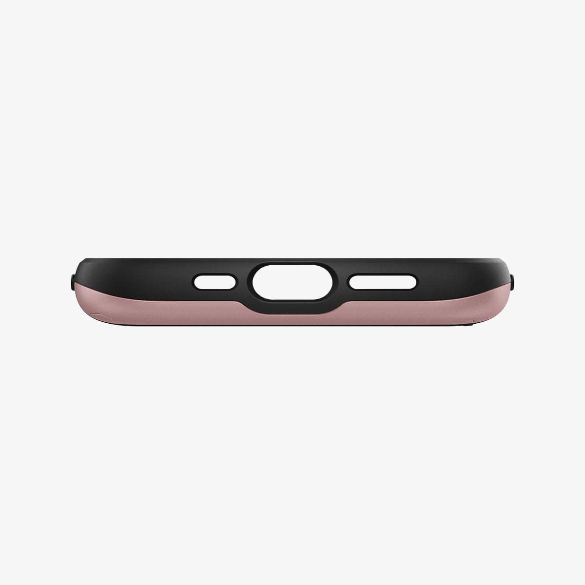 ACS03537 - iPhone 13 Case Slim Armor CS in rose gold showing the bottom with precise cutouts