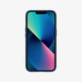 ACS03341 - iPhone 13 Mini Case Silicone Fit in navy blue showing the front