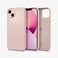 ACS03900 - iPhone 13 Mini Case Silicone Fit in pink showing the back, front and inside