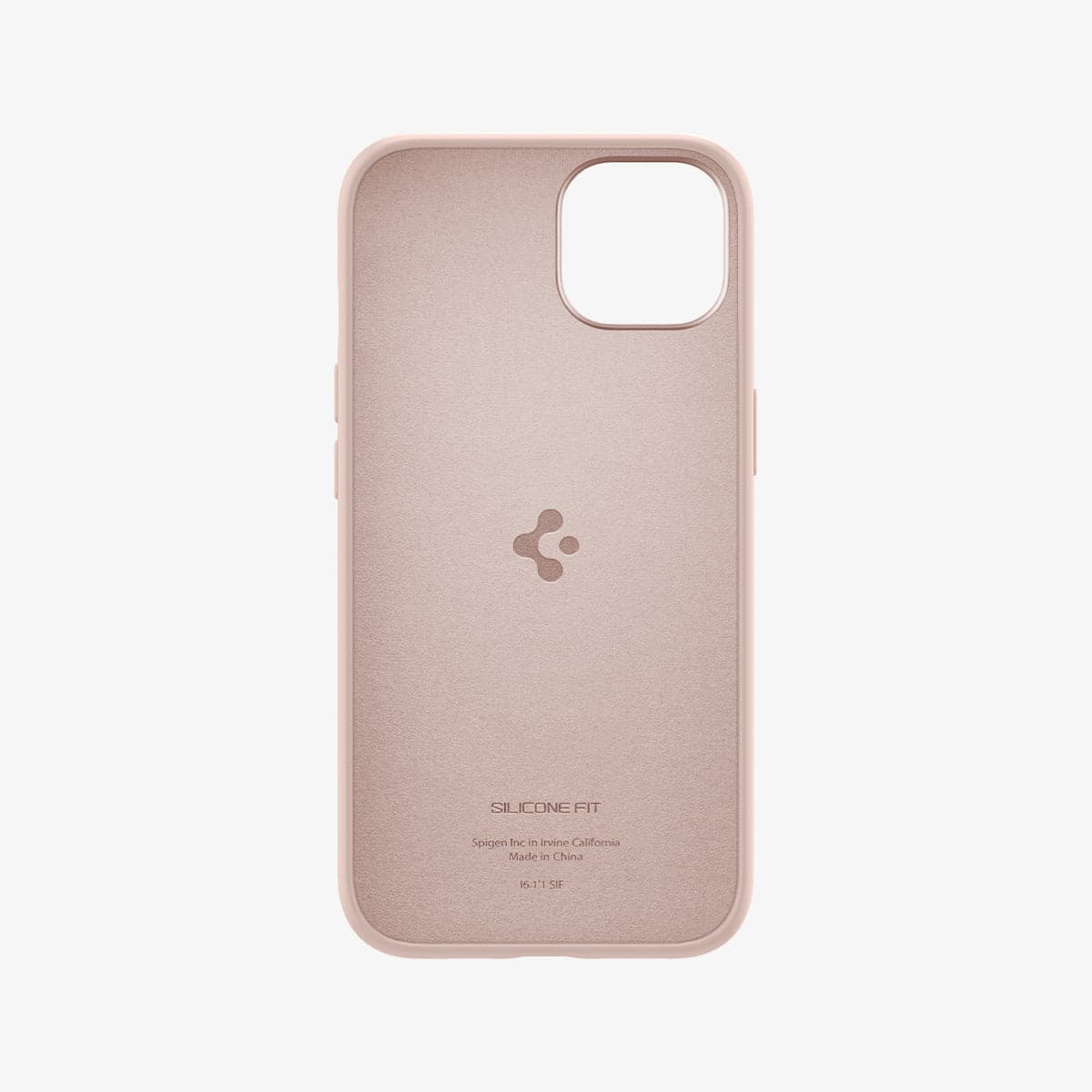 ACS03900 - iPhone 13 Mini Case Silicone Fit in pink showing the inside of case