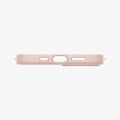 ACS03900 - iPhone 13 Mini Case Silicone Fit in pink showing the bottom with precise cutouts