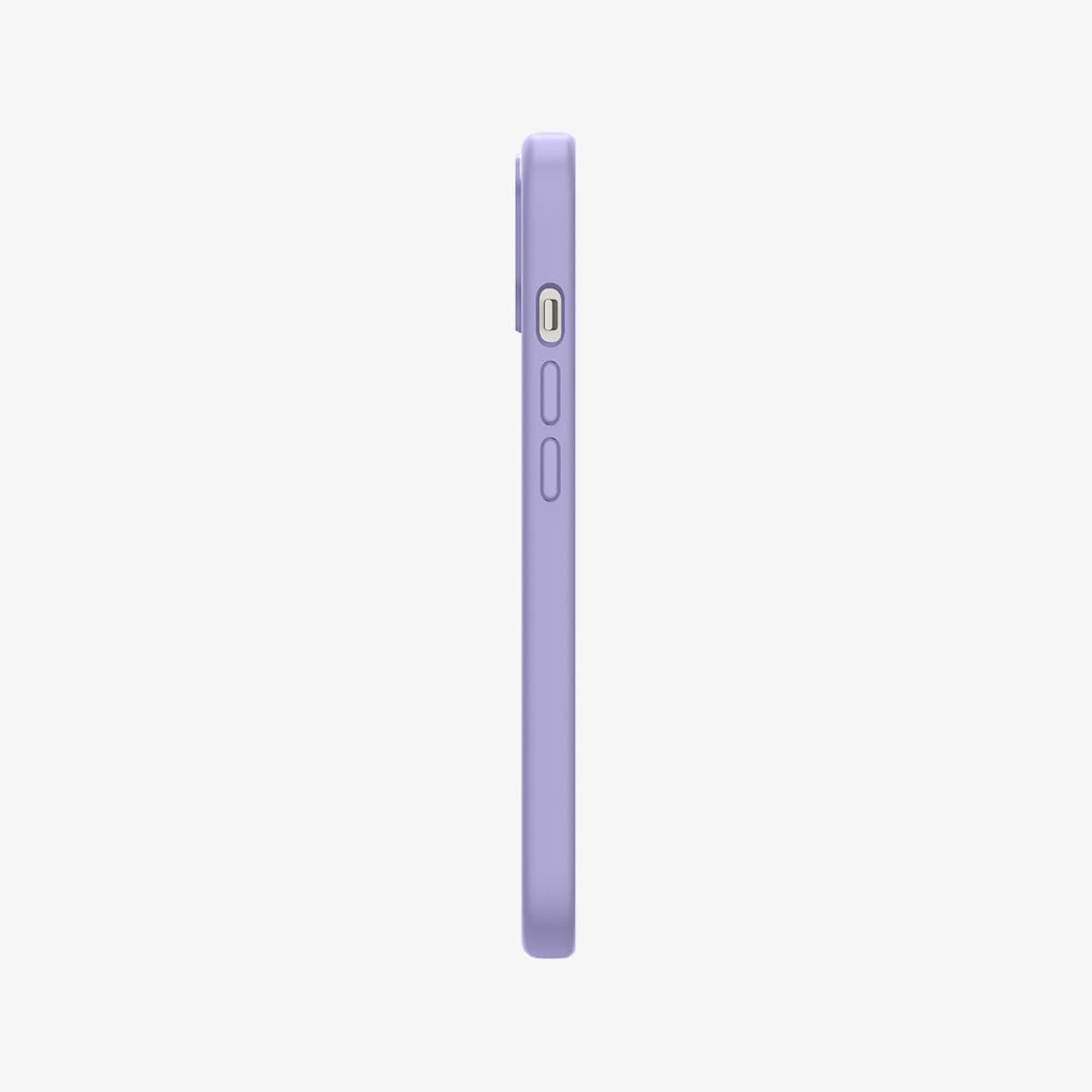 ACS03342 - iPhone 13 Mini Case Silicone Fit in iris purple showing the side with volume controls