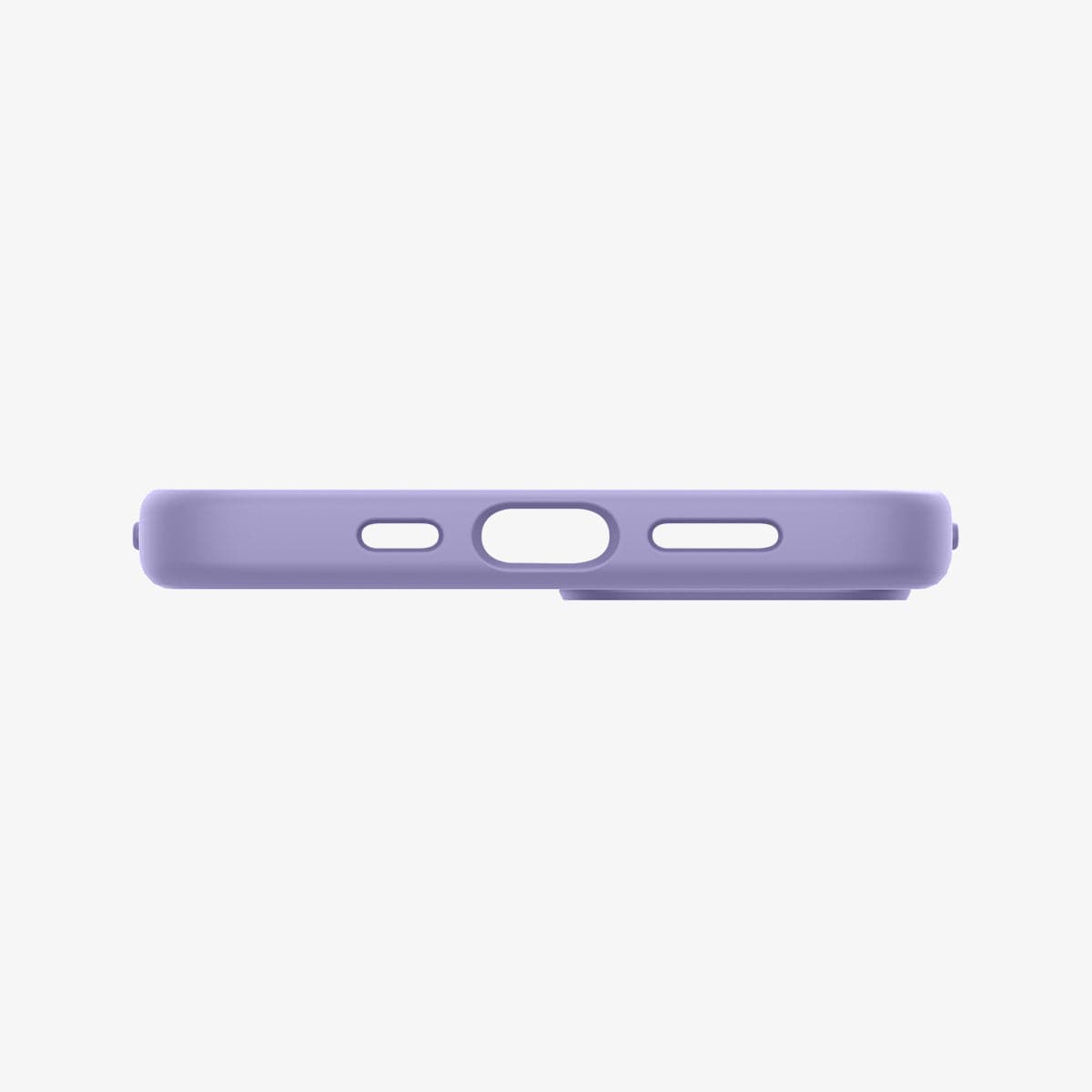 ACS03342 - iPhone 13 Mini Case Silicone Fit in iris purple showing the bottom with precise cutouts